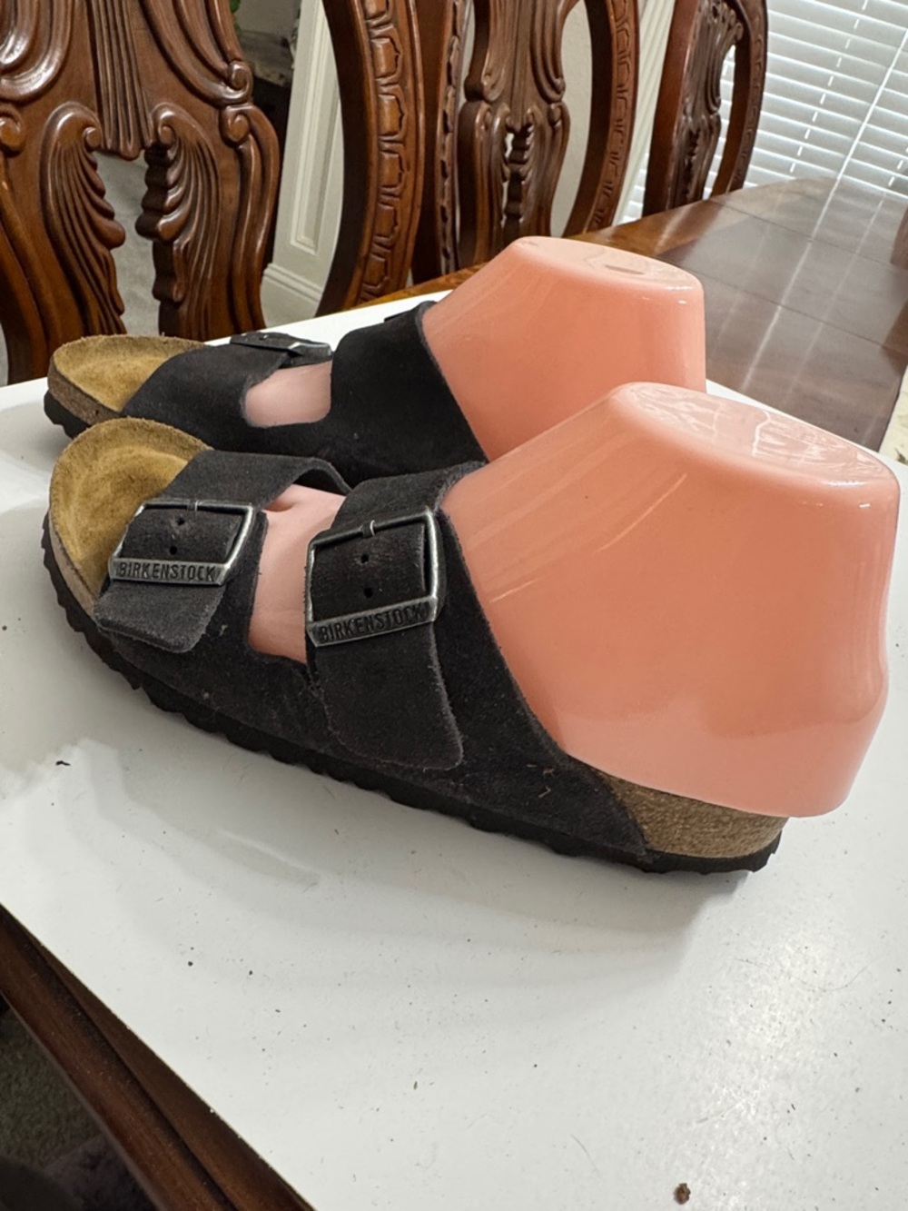 Classic Double Strap Suede Slide Slipper size 39 dark nave - Picture 2 of 5